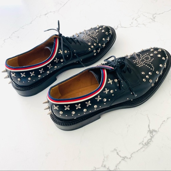 Gucci Men Beyond Leather Lace-Up Shoes With Studs - Picture 3 of 14